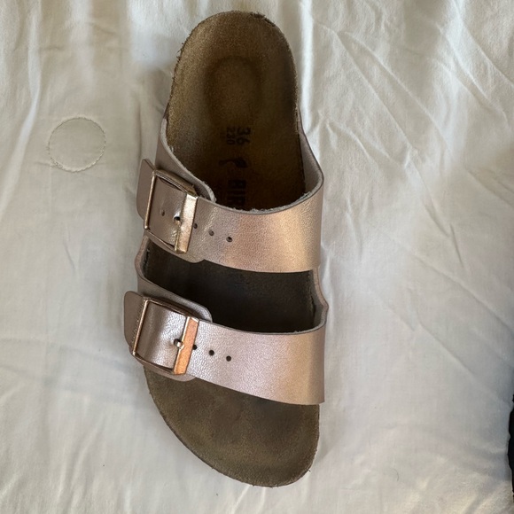 Birkenstock Arizona sandals copper rose gold birko 36 Regular 5 5.5 two strap - Picture 2 of 7
